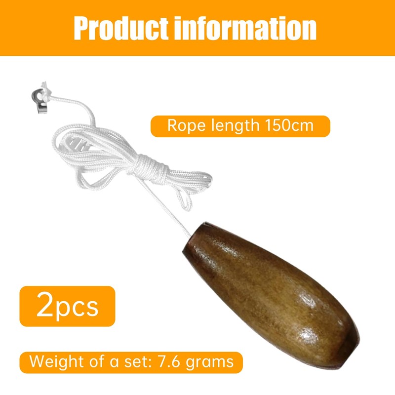 RLMVGBX 2 Pcs Light Pull Cord, Wood Pull Cord Handle