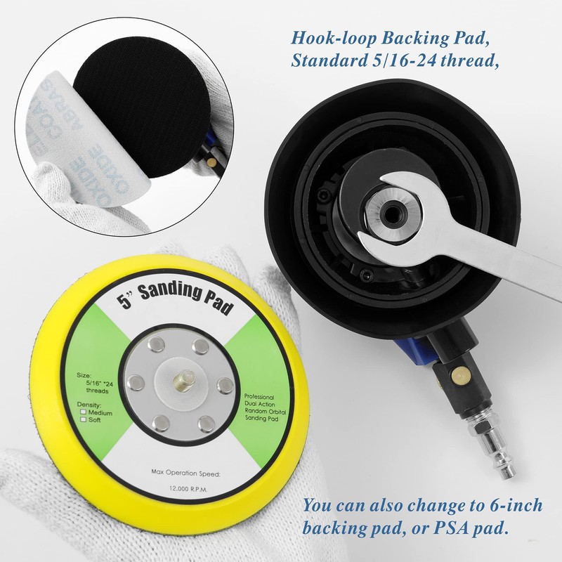 5 inch Air Random Orbital Sander for Auto Body Work,