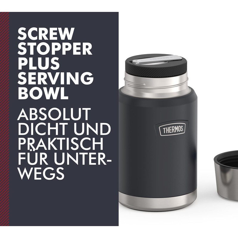 Thermos ICON Food Jar 0.71 L, Dark Grey/Graphite Matt, Food