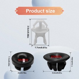 Icyhaws 3PCS Car Hood Support Prop Rod Clips, Hood Rod Grommet Clips #91503-SS0-003 91604-SD2-013 Compatible with Honda Accord Odyssey