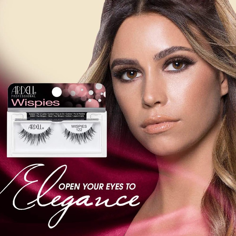Ardell False Eyelashes Wispies, 122 - Black, Natural-Looking Lightweight Strip