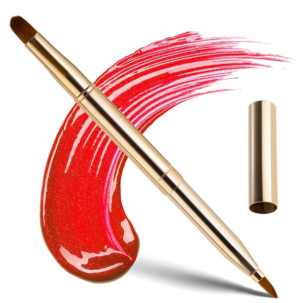 Retractable Lip Makeup Brush Portable Dual End Lipstick Brush Lipstick