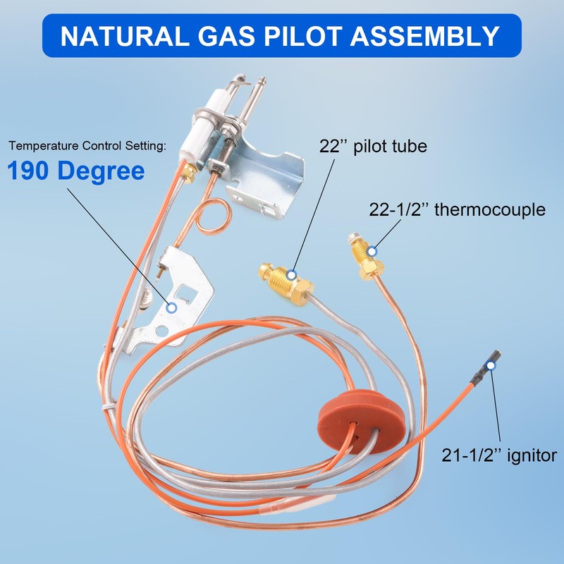 9003542 Pilot Assembly, Natural Gas Pilot Assembly Compatible with A.O.Smith,