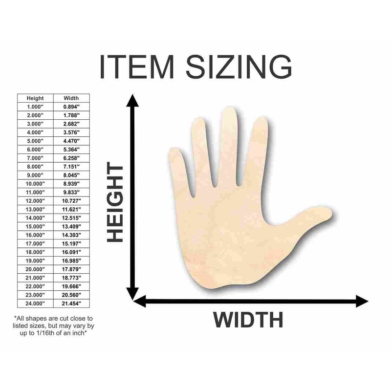 Unfinished Wood Hand Shape Craft up to 46" DIY 5"