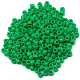 1000 Pcs Acrylic Pony Beads 6x9mm Bulk for Bracelet Necklace Jewelry Making Earring Hair Braiding Kandi Beads (green2)