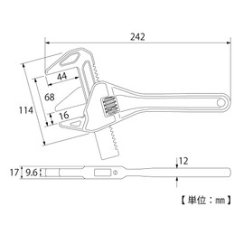 TOP TMW-1665 Trap Wrench Opening 0.6 - 2.7 inches (16 - 68 mm), Worm Without Rattle