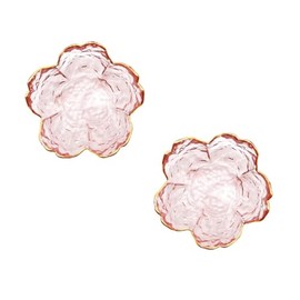 Voanyinin Sakura Glass Bowls Small Soy Sauce Dishes Dip Bowls Cherry Blossom Shape Decorative Bowls Appetizer Plates Tea Bag Holders Crystal Salad Bowls Mini Dessert Bowls (2)