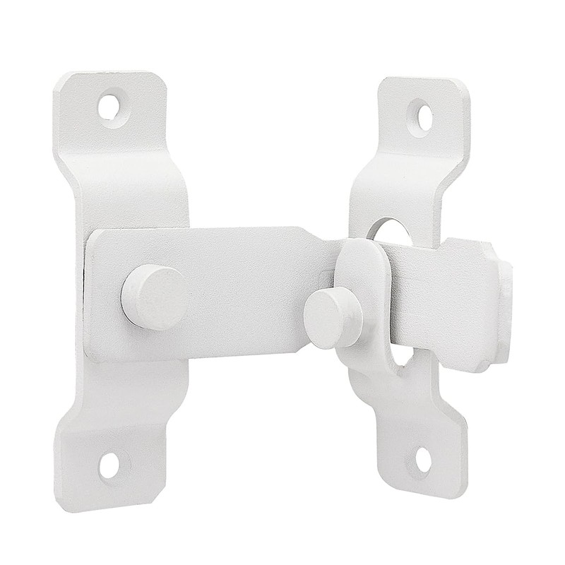 Wocoe 90 Degree Flip Door Sliding Latch, Matte White Stainless
