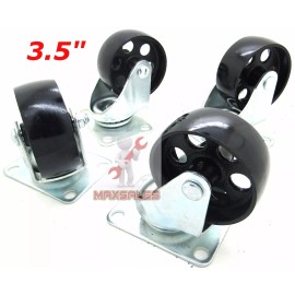 Unbranded/Generic (Qty-4) Caster 3.5" Wheels Steel Swivel Plate METAL Heavy Duty High-gauge