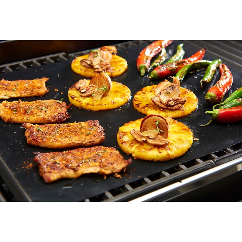 GrillPro 97020 Non-Stick Cooking Mat Medium, 2-Pack, Black