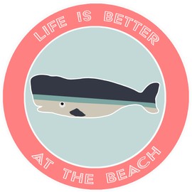 Athena Brands Whale Life is Better at the Beach Car Truck Window Bumper Graphic Sticker Decal - Lobster Claw Red