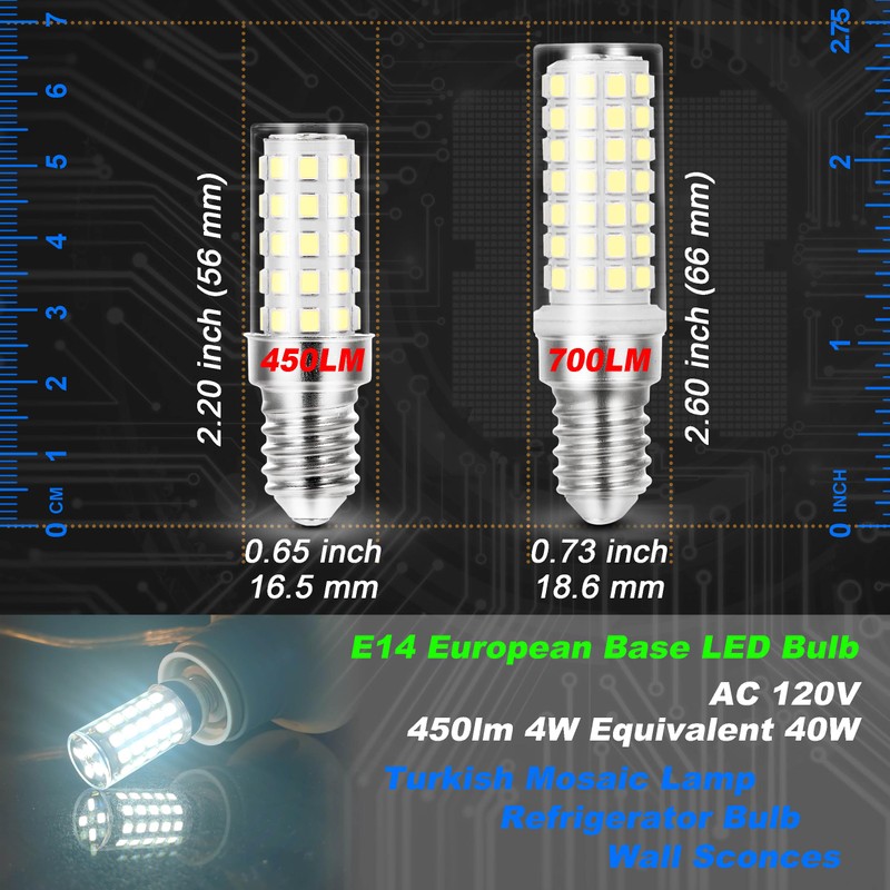 E14 European Base LED Bulb 4W Equivalent 40W Daylight White
