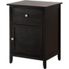 Glory Furniture Izzy 1 Drawer 1 Door Nightstand in Black
