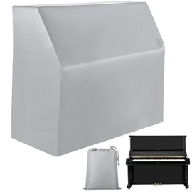 Upright Piano Cover, Piano Full Cover Dustproof Waterproof, Silver-coated Oxford Fabric Piano Protective,Block Sunlight, Moisture, Dust (Grey)