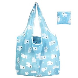 Extra Large Reusable Foldable Ladies Shopping Bag Eco Tote Handbag Fold Away Shopper Bag UK (Polar Bear)