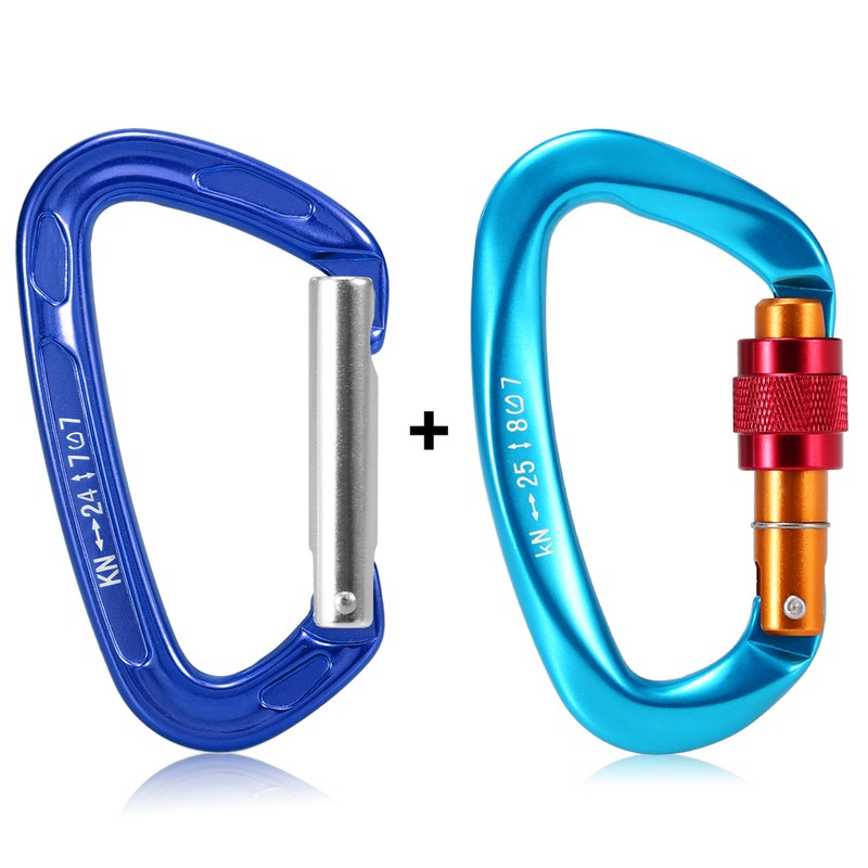 [通拓商品]24KN Non-locking Straight Gate Carabiner 25KN Twist Gate Carabiner Heavy