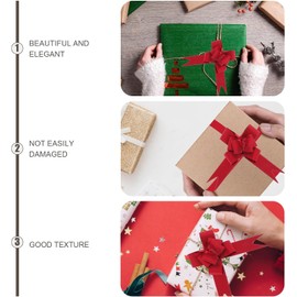 50 Piezas Moños De Regalo Envolver Regalos Dorado Lazos Forma De MoñO Brillo Decorativos en , Color Rojo Brillante, Adornos para Cajas de Obsequio y Decoración de Fiestas y Bodas