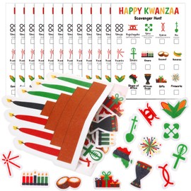 Fullhawl Kwanzaa Scavenger Hunt Game with 45 Felt Game Pieces 15 Scavenger Hunt Cards Africa Festival Treasure Hunt Activity Africa Game Kwanzaa Party Game Hide and Find Game