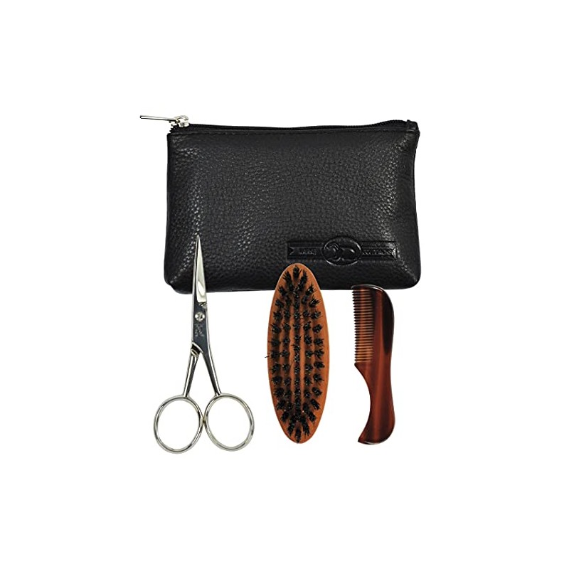 Golddachs Bart Set in Leather Case