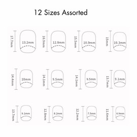 24pcs French Tip False Nails White Stick on Nails Short Square Press on Nails Removable Glue-on Nails Fake Nails Women Girls Nail Art Accessories