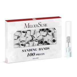 MelodySusie 100 Pcs Nail Drill Bits Sanding Bands for Nail Drill 240 Extreme Fine Grit Nail File Sanding Bands for Acrylic Nails Gel Manicures and Pedicure