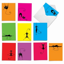 The Best Card Company 10 Assorted Thank You Notecards Bulk Box Set 4 x 5.12 Inch with Envelopes (10 Designs, 1 Each) YOCATS: 10 Assorted Thank You Note Cards M2962