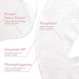 ROLA SKIN Korean Ultra Hydrating Glow Sheet Mask Hydrating & Soothing Facial Mask Infused with Ceramides Shea Butter, Peony Complex and Panthenol,Korean Skincare For All Skin Types