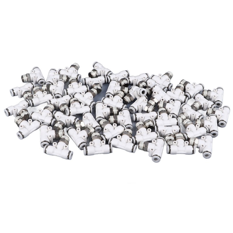 50PCS PT1/4 Hose Connectors PU Nylon Tubing T Shaped Tee