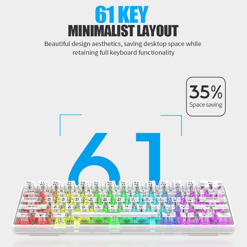 Mechanical Keyboard Bluetooth 2.4G Wireless Wired Hot Swappable White Switch