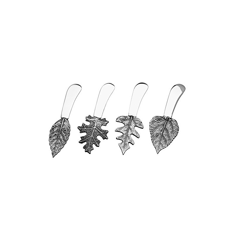 Godinger Butter Spreader, Cheese Spreader, Butter Knives Leaf Handle, Set