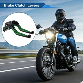 Partuto Short Long Brake Clutch Levers for Kawasaki Z1000SX 2017-2020 Adjustable Motorcycle Handlebar Brake Lever Aluminum Alloy Black Head Green Handle
