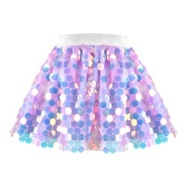 Sunny Fashion Girls Skirt Purple Mermaid Sparkly Sequin Tutu Party Ballet Dance 9-10 Years