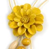 Avalaya Yellow Leather Daisy Pendant with Long Cotton Cord -