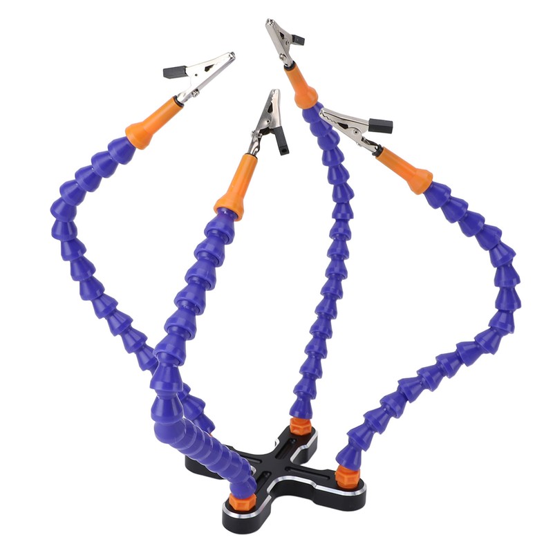 Soldering Helping Hands 4 Flexible Arms Aluminum Alloy Base Third
