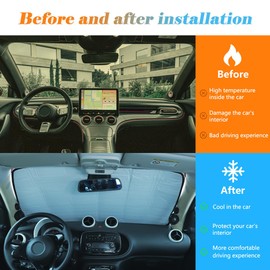 Parasol para parabrisas, ventana delantera del coche, visera plegable para Benz Smart fortwo forfour 453 451 450