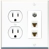 Wallplate City [ 2 GANG ] 15 Amp Round Power