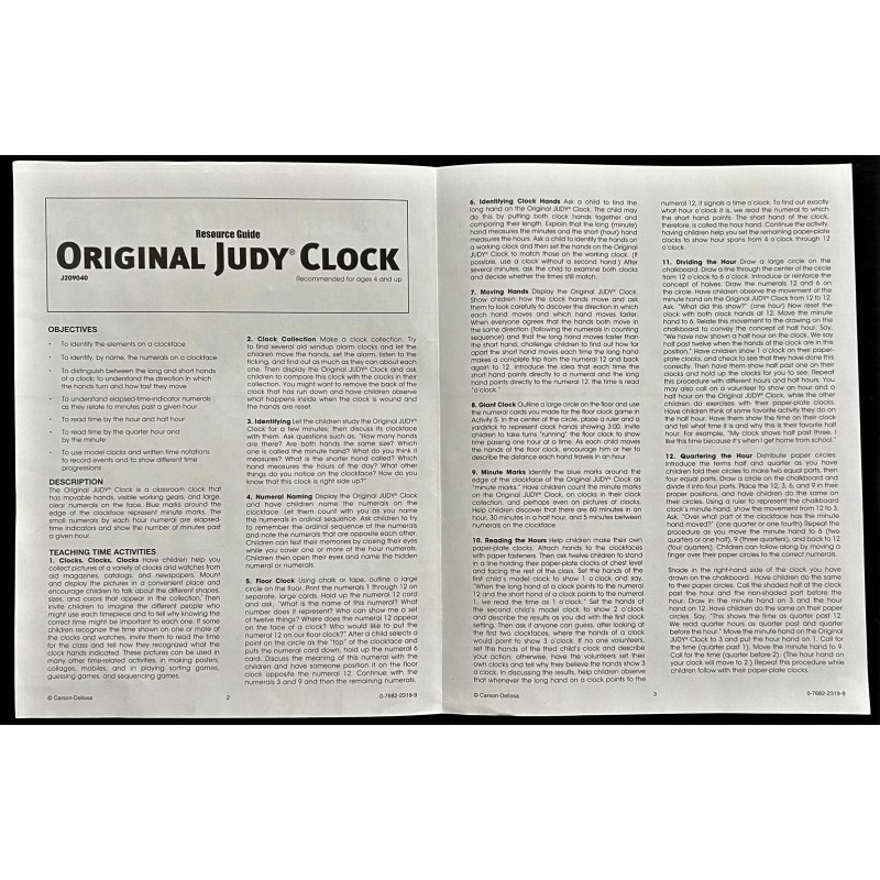 ORIGINAL JUDY CLOCK (In original box) Wood Construction & Moveable