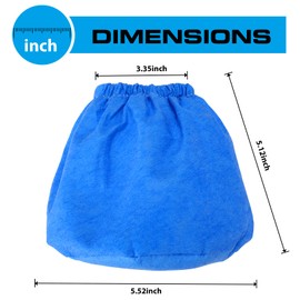 EAGLEGGO 3 Pack VRC2 Cloth Filter for Vacmaster 1.5 to 3.2 Gallon Wet/Dry Vacuums, Also fit for Armor All AA155 AA256 AA255 2.5 Gallon Shop VAC Microlined