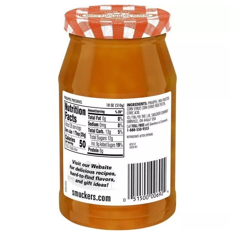 Smucker's Pineapple Preserves 18oz Jar