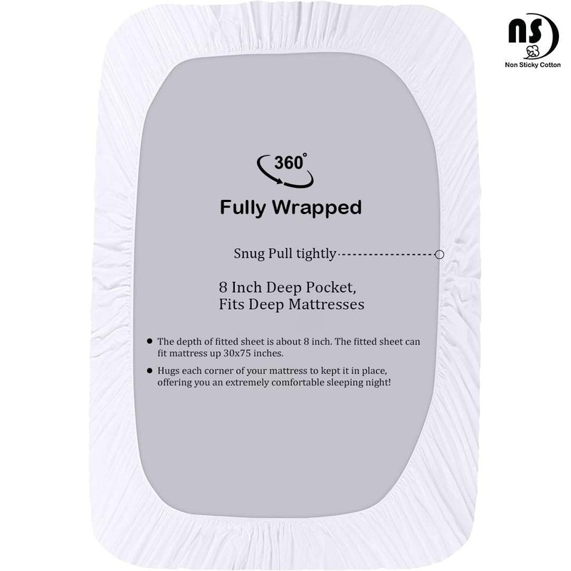 NON Sticky cotton Premium Egyptian Cotton 4 Piece Cot Sheet