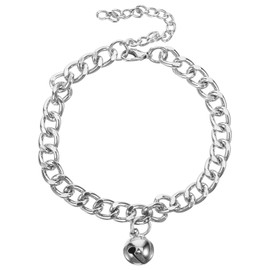 LUOZZY Aluminum Alloy Pet Collar with Bell Sliver Kitten Neck Collar Adjustable Cat Collar Metal Dog Collar Pet Accessories