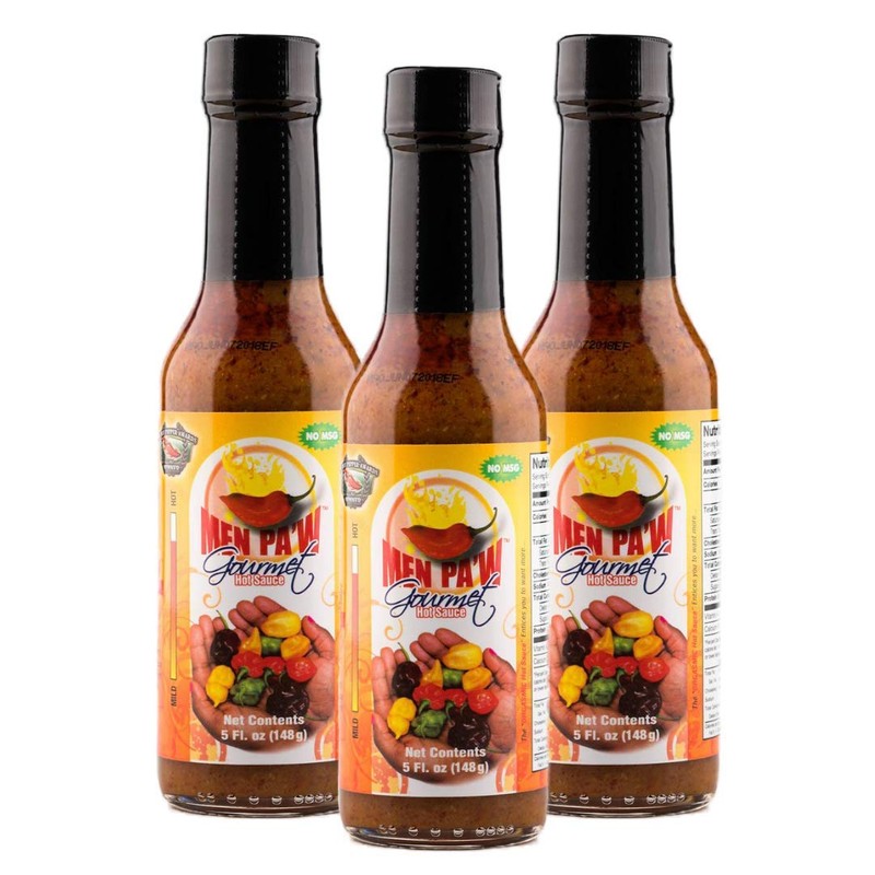 Men Pa'w Gourmet Red Sauce Hot Sauce, 5oz. (Pack of