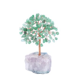 JSDDE Green Aventurine Crystal Tree Healing Crystals Gemstones Feng Shui Tree Natural Tumbled Stones Money Tree of Life Figurines