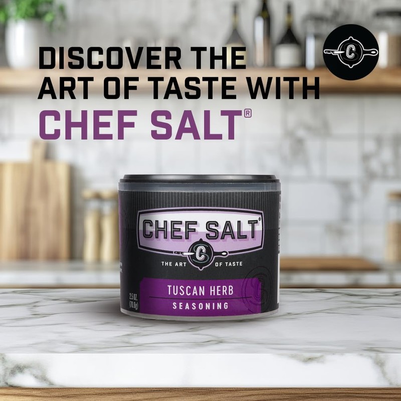CHEF SALT Tuscan Herb Seasoned Salt, 2.5 oz Salt Shaker
