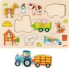 goki 57468 Tractor Puzzle with Wooden Pendants 9 Pieces