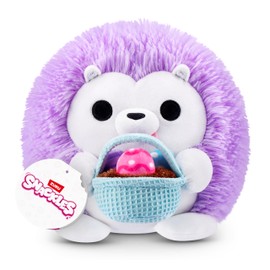 ZURU Snackles 8-inch Plush Easter Edition, Cuddly Squishy Comfort Hedgehog & A Basket of Candies