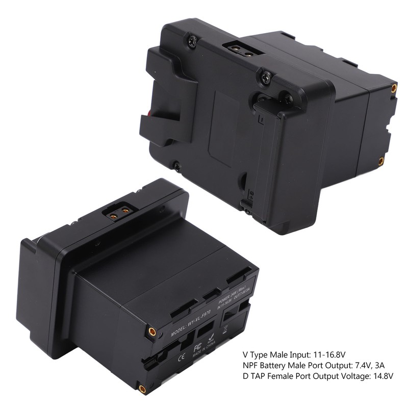 V Mount Battery to NPF NP‑F970 F960 Battery Converter Adapter