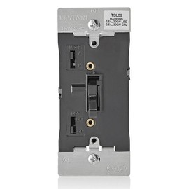Leviton Toggle Slide Dimmer Switch for Dimmable LED, Halogen and Incandescent Bulbs, TSL06-1LE, Black