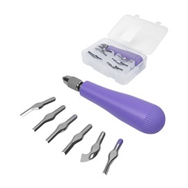 UCEC Linocut Carving Tools Linoleum Cutter Assortment for Block Printing Linocut Tools for DIY Printmaking Supplies Stamp Carving Experts & Beginners 6 Blades Universal Size Purple