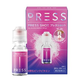 【日本正式販売店】PRESS SHOT【プレスショット】10日分、スーパーマルチビタミン,ビタミンB12、亜鉛、ナイアシン、飲むピンクビタミン、飲むインナービューティー（15ml×10本）